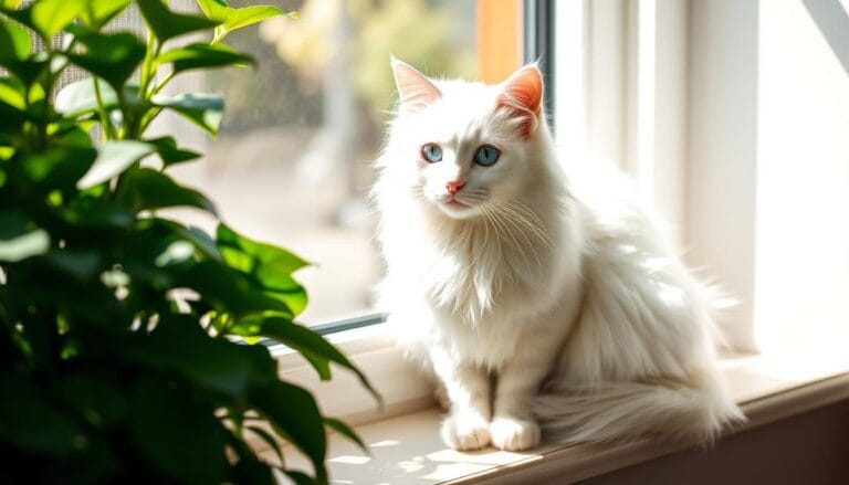 Chat Blanc aux Yeux Bleus